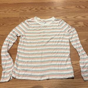 SO woman’s rainbow long sleeve shirt size medium. Very soft & perfect for laying